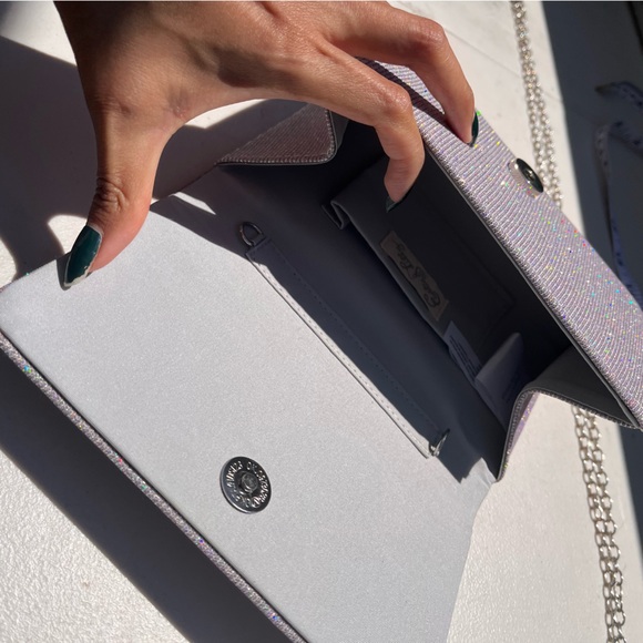 Estee & Lilly Envelope Closure flap clutch - Lilac Purple Crossbody Handbag - Picture 9 of 13